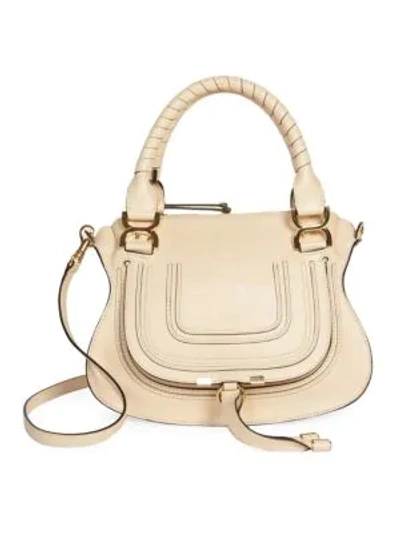 Shop Chloé Small Marcie Smooth Leather Satchel In Blondie