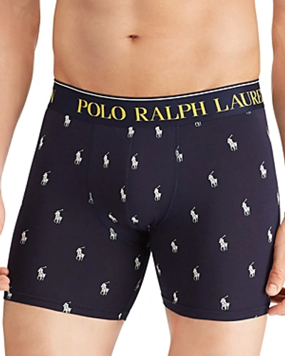 Shop Polo Ralph Lauren Logo-embroidered Boxer Briefs In Blue