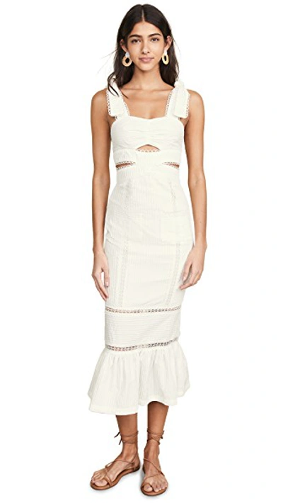 Shop Alice Mccall A Foreign Affair Midi Dress In Porcelain