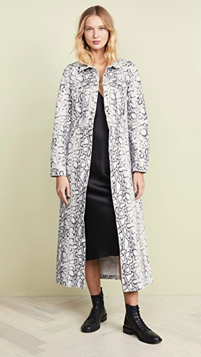 Shop Alexander Wang Printed Trench Coat In Faded Python