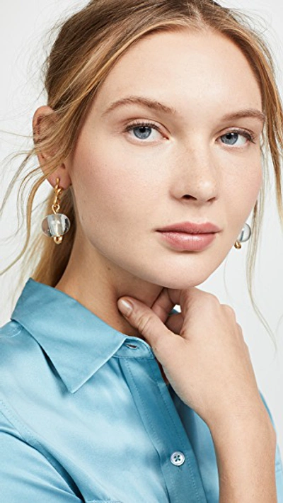 Shop Marni Glass And Metal Linear Drop Earrings In Lily White