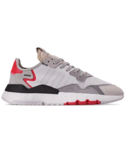 Shop Adidas Originals Men's Nite Jogger Running Sneakers From Finish Line In Ftwr White/crystal White/