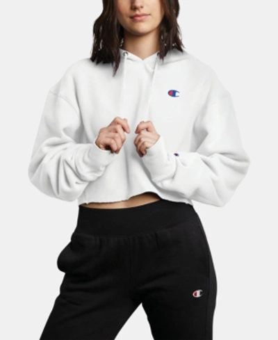 Shop Champion Reverse Weave Cropped Hoodie In White