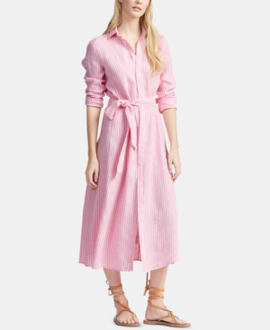 ralph lauren pink shirt dress