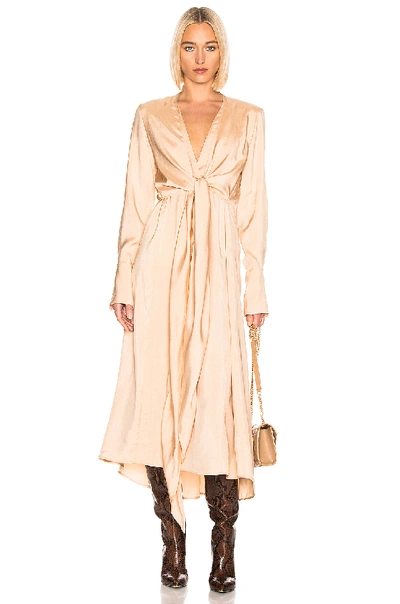 Petar Petrov Dedra Front Bow Dress In Powder In Powder