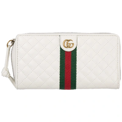 Shop Gucci Wallet Genuine Leather Coin Case Holder Purse Card Bifold Doppia G In Bianco