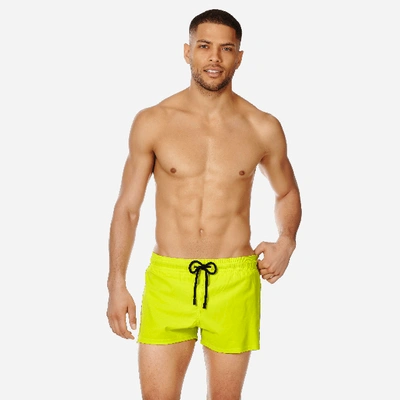Shop Vilebrequin Men Swimwear Short And Fitted Stretch Solid In Green