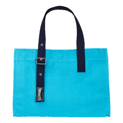 Shop Vilebrequin Big Cotton Beach Bag Solid In Blue