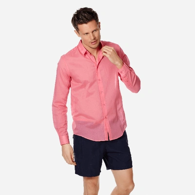 Shop Vilebrequin Solidsex Cotton Voile Light Shirt Solid In Pink