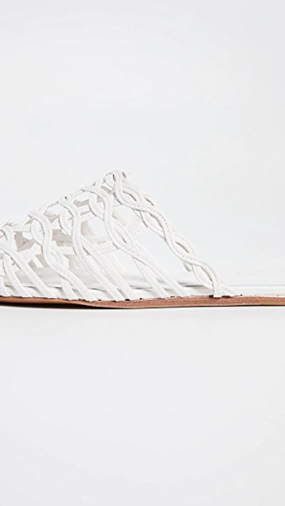 Shop Zimmermann Wave Lattice Slide Sandals In Ivory