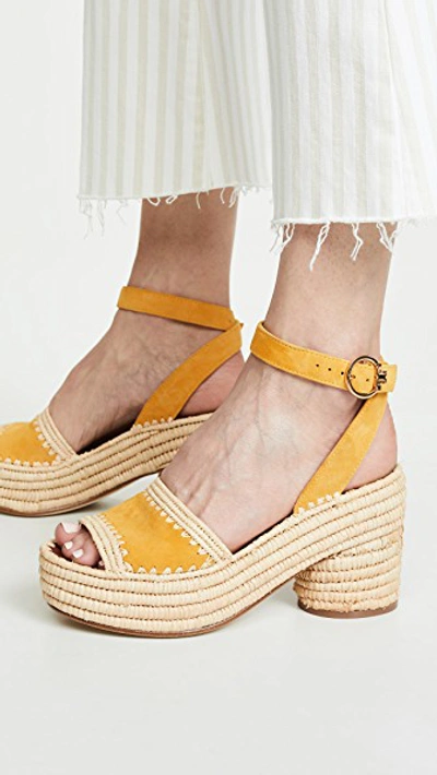 Shop Tory Burch Arianne 90mm Platform Sandals In Daylily