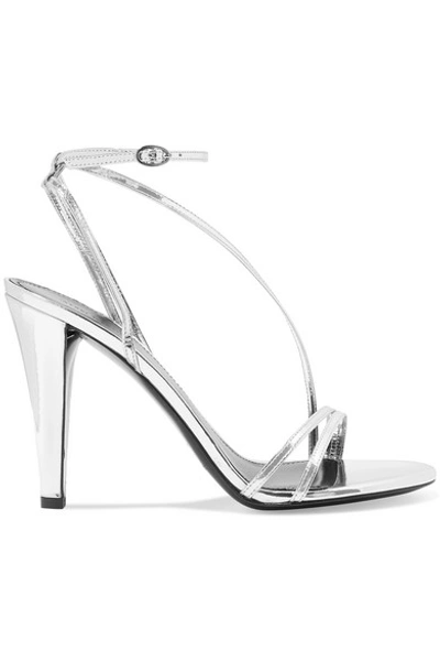 Shop Isabel Marant Alta Metallic Leather Sandals In Silver