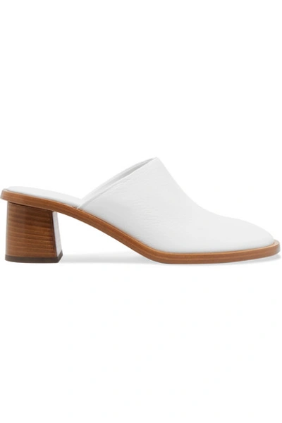 Shop The Row Teatime Crinkled-leather Mules In White