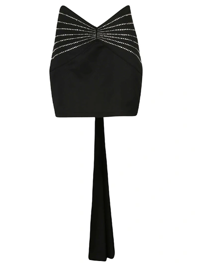Shop Attico Jacquard Tail Detail Mini Skirt In Black