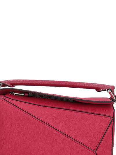 Shop Loewe Puzzle Small Leather Handbag In Red
