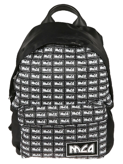 Shop Mcq By Alexander Mcqueen Logo Print Backpack In Black/white