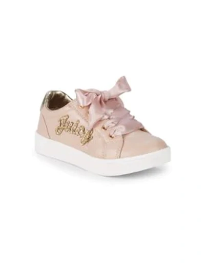 Shop Juicy Couture Girl's Satin Laces Sneakers In Blush