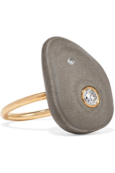 Shop Cvc Stones El Chichon 18-karat Gold, Stone And Diamond Ring