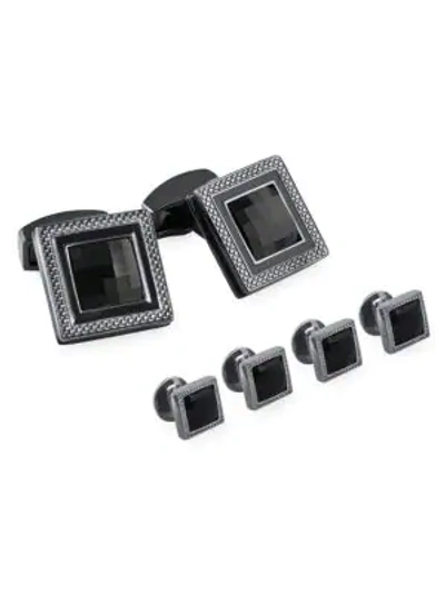 Shop Tateossian Men's Six-piece Sw Quadrato Nero Cufflinks In Black