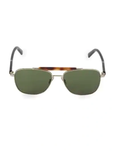Shop Ferragamo Men's Classic Logo 56mm Modern Navigator Sunglasses In Shiny Gold
