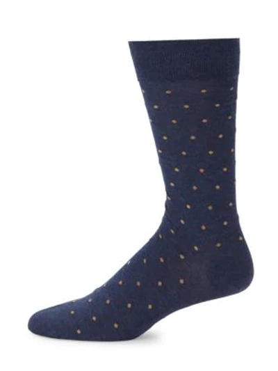 Shop Marcoliani Men's Tropez Dot Knitted Socks In Natural
