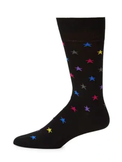 Shop Paul Smith Star Mid-calf Socks In Black