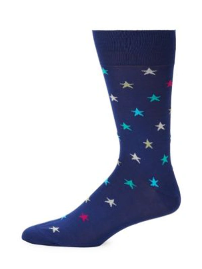 Shop Paul Smith Star Mid-calf Socks In Blue
