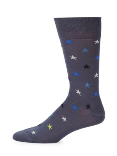 Shop Paul Smith Star Mid-calf Socks In Grey