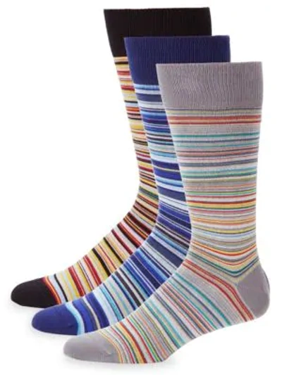 Shop Paul Smith 3-pack Signature Stripe Socks In Multi