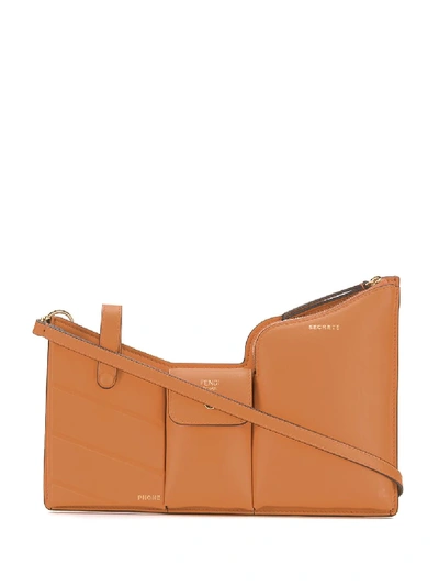 Shop Fendi Pockets Belt Bag - Orange