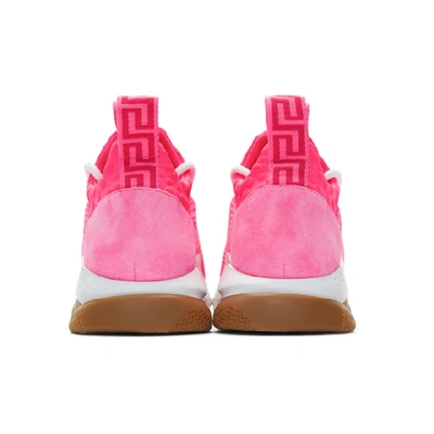 Shop Versace Pink Cross Chainer Sneakers