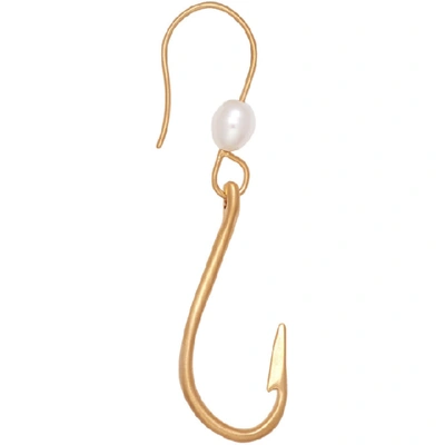 Shop Jw Anderson Gold Hook Pearl Earrings