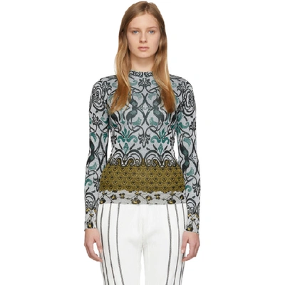 Shop Paco Rabanne Silver Jacquard Sweater In M040 Silver
