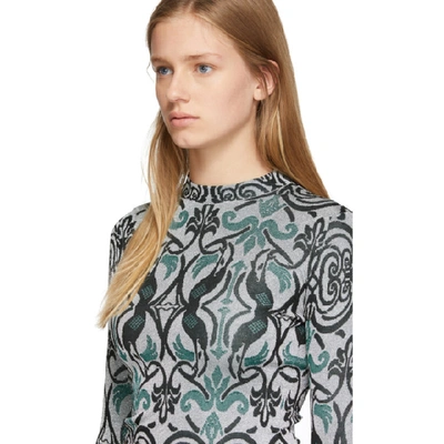 Shop Paco Rabanne Silver Jacquard Sweater In M040 Silver