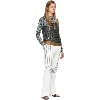 Shop Paco Rabanne Silver Jacquard Sweater In M040 Silver