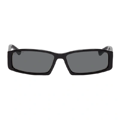 Shop Balenciaga Black Neo Square Sunglasses In 001 Blkgrey