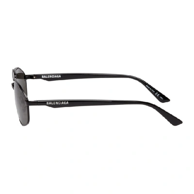 Shop Balenciaga Black Semi-matte Sunglasses In 001 Blkgrey