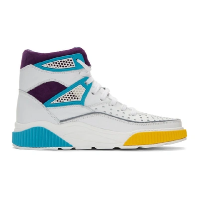 Shop Balmain White And Multicolor Kery High-top Sneakers In Gaa Multico