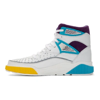 Shop Balmain White And Multicolor Kery High-top Sneakers In Gaa Multico