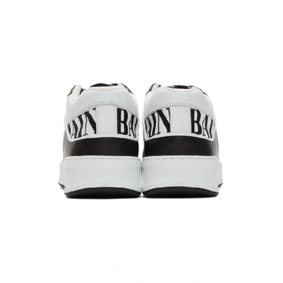 Shop Balmain Black And White Kane Sneakers