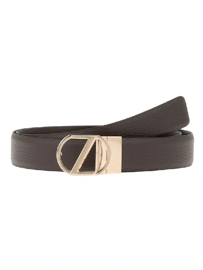 Shop Ermenegildo Zegna Leather Belt In Brown
