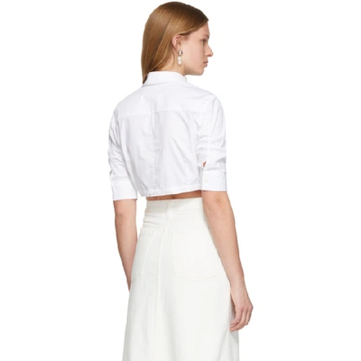 Shop Altuzarra White Cropped Shirt In 100 Optic W