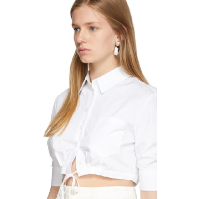 Shop Altuzarra White Cropped Shirt In 100 Optic W