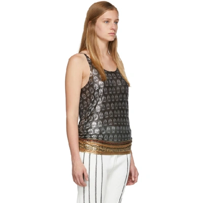 Shop Paco Rabanne Black Contrasting Band Tank Top In V005 Black