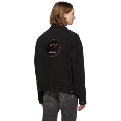 Shop Balenciaga Black Denim Speed Jacket In 1105 Pt Blk