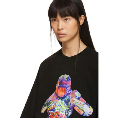 Shop Juunj Juun.j Black Graffiti Dinosaur T-shirt