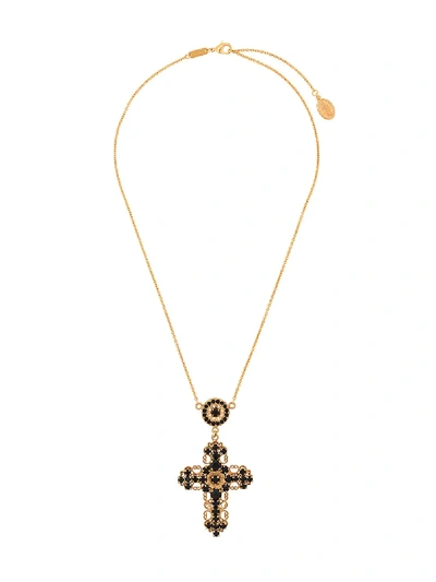 Shop Dolce & Gabbana Cross Pendant Necklace - Gold