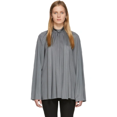 Shop The Row Grey Merrian Blouse In Slm Silver