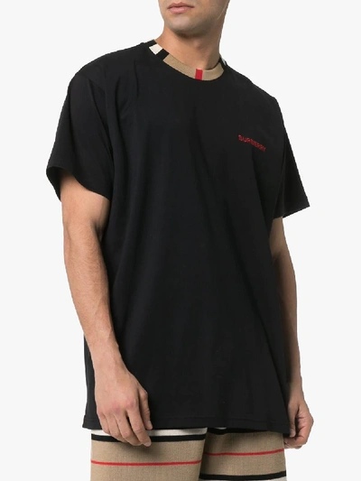 Shop Burberry Jayson Cotton T-shirt In Black
