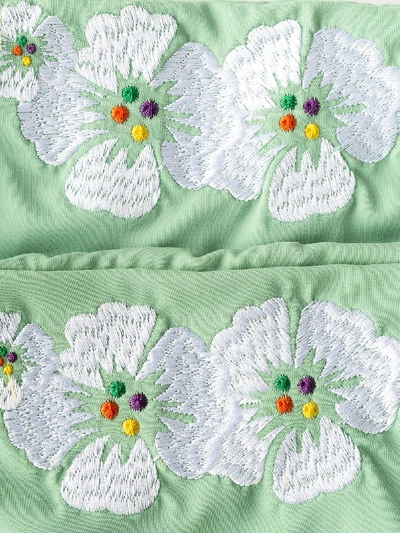 Shop All Things Mochi Lilly Embroidered Flower Sides Bikini In Green